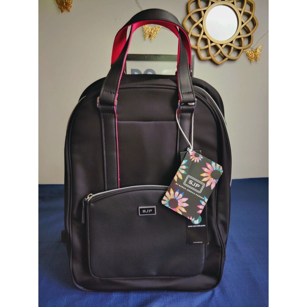 SJP Sarah Jessica Parker 16" RFID American Tourister Backpack - Black/Candy Pink